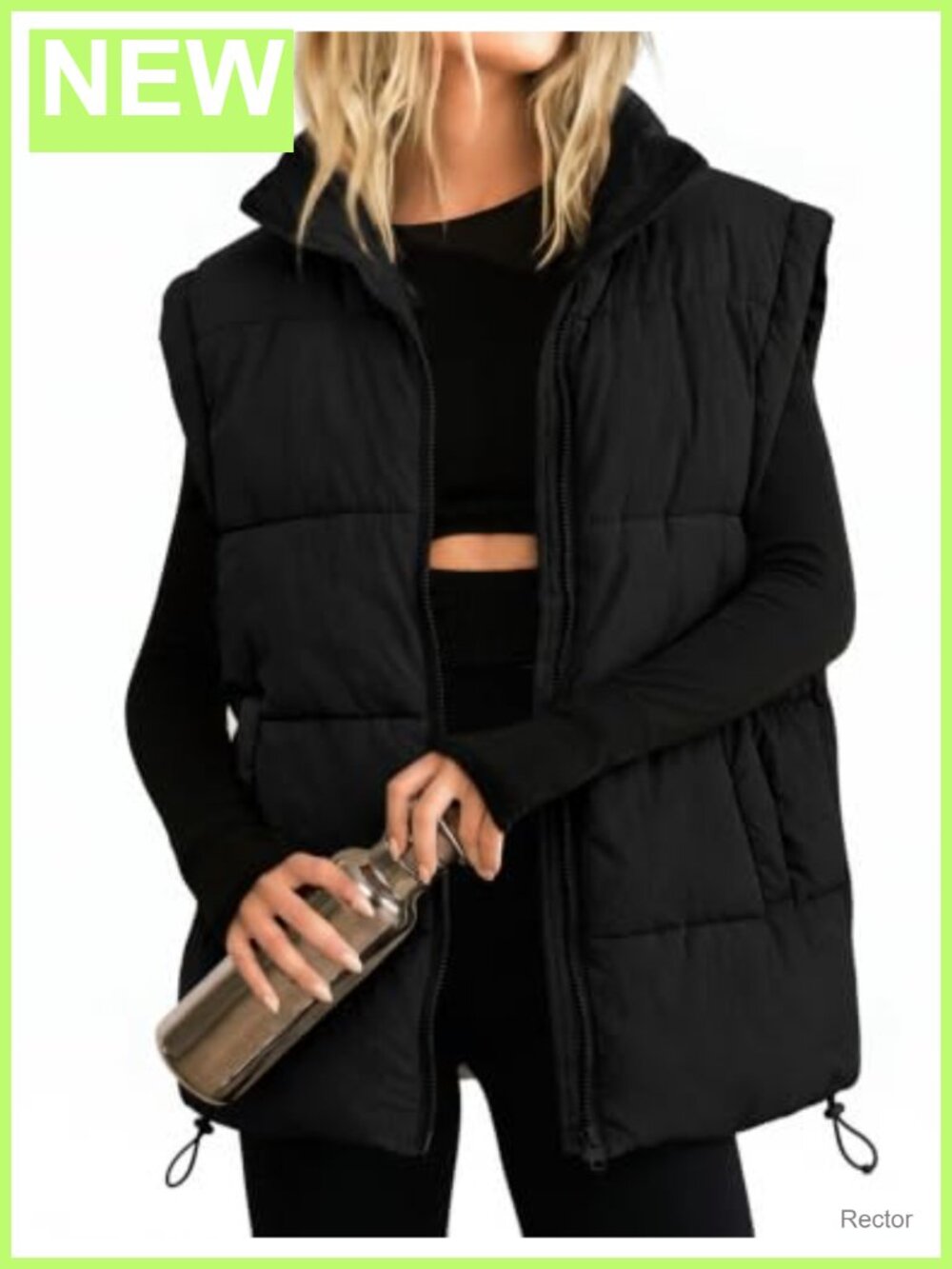 Womens Zip Up Puffer Vest Stand Collar Sleeveless Padded Jacket Coat